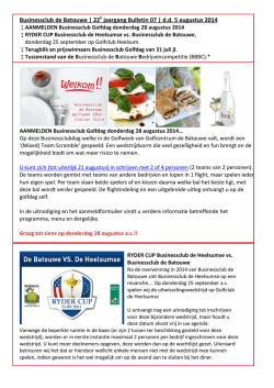 Businessclub de Batouwe | 22 jaargang Bulletin 07 | d.d. 5 augustus