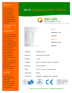 GO 5.0 INFRAROOD WARMTE PANELEN