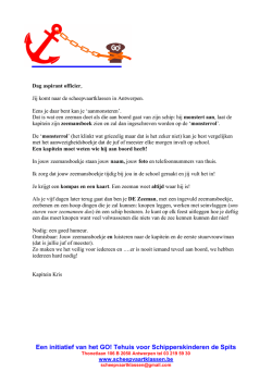 Een initiatief van het GO! Tehuis voor Schipperskinderen de