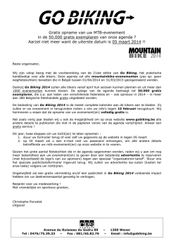 Gratis opname van uw MTB-evenement in de 50.000