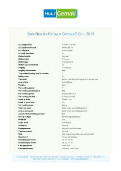 Specificaties Batavus Genova E-Go – 2015