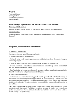 Besluitenlijst bijeenkomst dd. 16 - 06 - 2014 – GO! Brussel