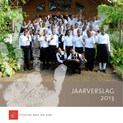 JAARVERSLAG 2013 - Stichting Wees een Kans