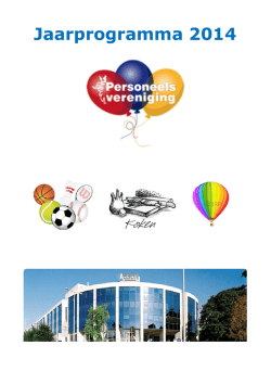 Jaarprogramma 2014 - Personeelsvereniging AEGON Leeuwarden