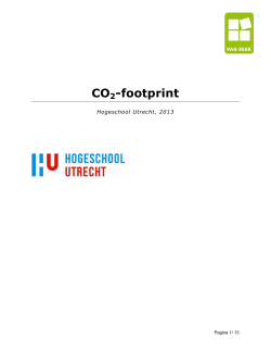 CO2-footprint 2013 - Hogeschool Utrecht