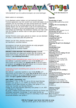 Informatiebrief voor de ouders/verzorgers van