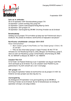 Driehoeksnieuws 02, 09 september 2014