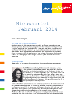Nieuwsbrief Februari 2014 - Montessorischool Bergen op Zoom