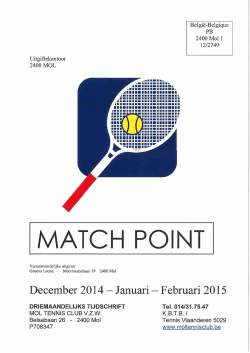 Clubblad december/januari/februari 2014-2015