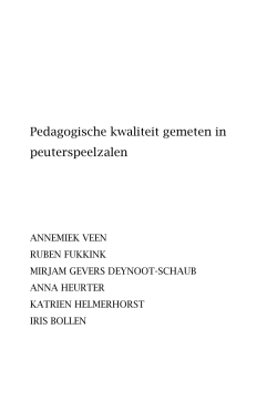 Pedagogische kwaliteit gemeten in