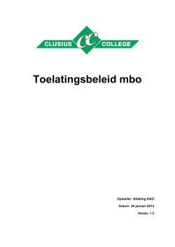 Toelatingsbeleid mbo Clusius College