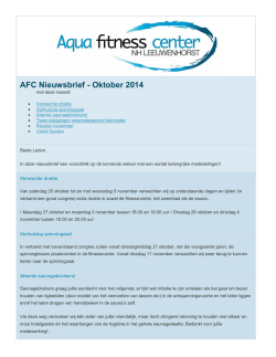AFC Nieuwsbrief - Oktober 2014