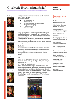 Nieuwsbrief C-selectie Hoorn april 2014