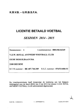 SEIZOEN 2014 - 2015