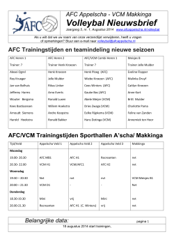 AFC_VCM Volleybal_Nieuwsbrief_nr_1_aug2014