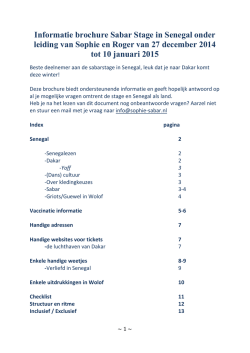 Informatie brochure Sabar Stage in Senegal olv Sophie en Roger