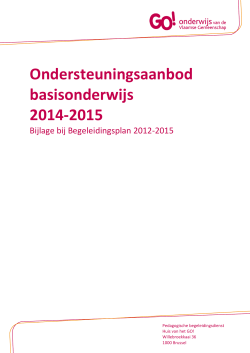 Ondersteuningsaanbod basisonderwijs 2014-2015