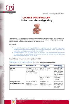LICHTE ONGEVALLEN Nota over de wetgeving