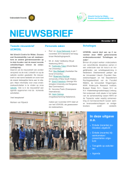 nieuwsbrief - Utrecht Centre for Water, Oceans and Sustainability Law