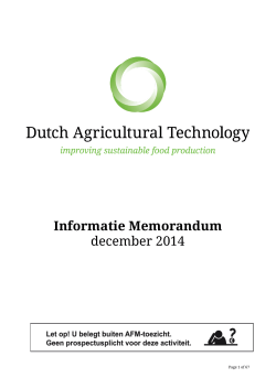 Memorandum downloaden - Dutch Agricultural Technology BV