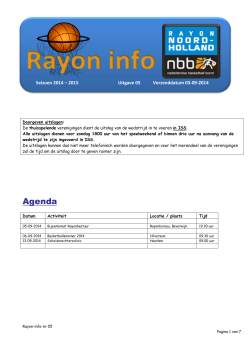 Agenda - Rayon Noord