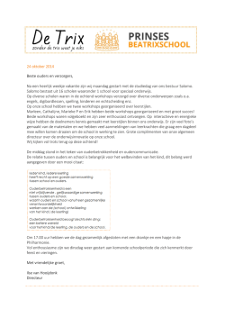 Trix week 43 - Prinses Beatrixschool