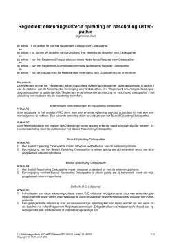 1.o. Erkenningscriteria ALG - Nederlands Register voor Osteopathie