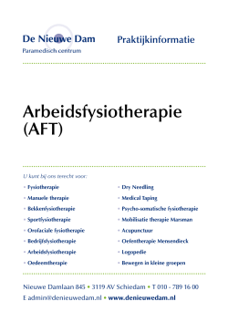 Arbeidsfysiotherapie (AFT)