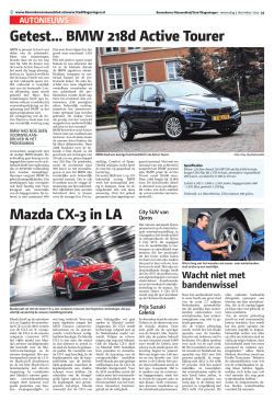 Mazda CX-3 in LA Getest... BMW 218d Active Tourer