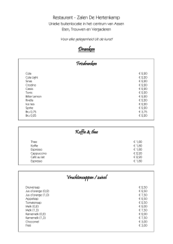 Dranken kaart - Restaurant de Hertenkamp