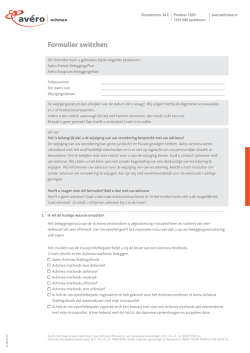 Formulier switchen inclusief aandelen