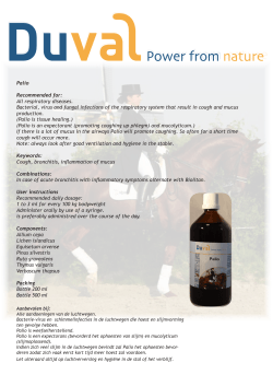 Palio Recommended for: All respiratory diseases. Bacterial