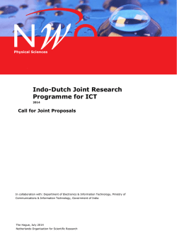 Indo-Dutch Joint Research Programme for ICT