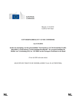 EUROPESE COMMISSIE Brussel, 15.10.2014 C(2014) 7635 final