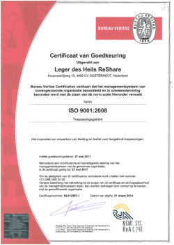 Leger des Heils ReShare ISO 9001