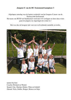 Jongens E van de HC Eemsmond kampioen !!
