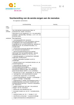 Voorbereiding van de eerste zorgen aan de neonatus