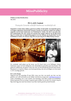 FG L.A.B. Contest Fran&ccedil;ois Geurds schrijft barbecue