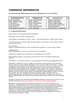 TOERNOOI INFORMATIE