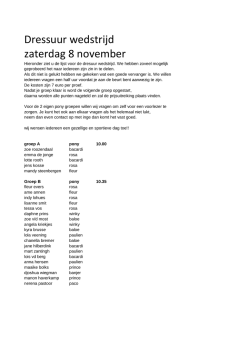 Dressuur wedstrijd zaterdag 8 november