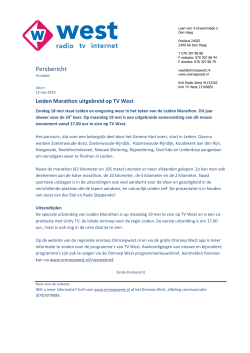 Persbericht 12 mei: Leiden Marathon bij Omroep West