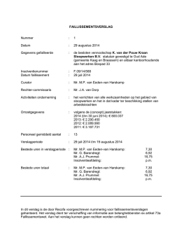 FAILLISSEMENTSVERSLAG I Sloopwerken