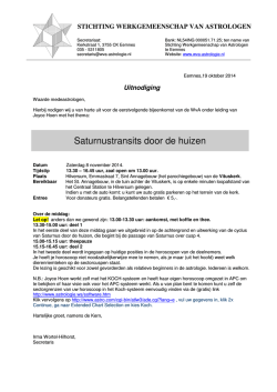 Saturnustransits door de huizen - Werkgemeenschap van Astrologen