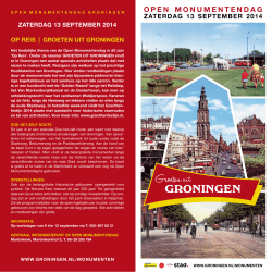 Programma Open Monumentendag 2014 gemeente Groningen