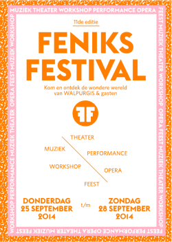 DONDERDAG 25 SEPTEMBER 2014 ZONDAG 28