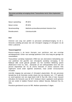 Protocol TAVI - Regionale Intensive Care Opleiding Nijmegen