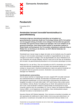 Persbericht - Amsterdam Institute for Global Health and Development