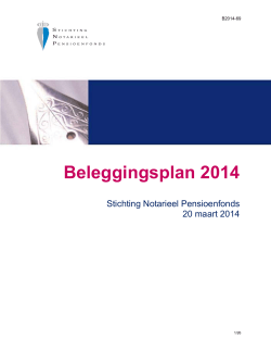 Beleggingsplan 2014 - Stichting Notarieel Pensioenfonds