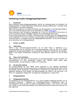 Verklaring beleggingsbeginselen - Shell Nederlands Pensioenfonds