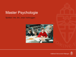 Master psychologie - Radboud Universiteit